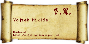 Vojtek Miklós névjegykártya